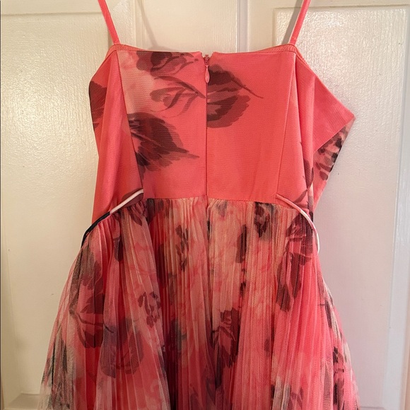 Hutch Costella Strapless Pleated Floral Tulle Midi Dress Anthropologie - Picture 9 of 13